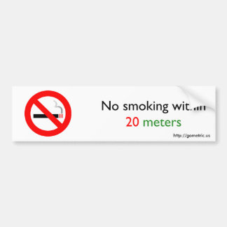 Rookverbod binnen 20 meter bumpersticker