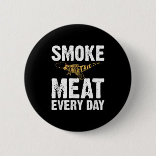 Rookvlees Elke Dag Grappige BBQ Roker Papa Grillen Ronde Button 5,7 Cm