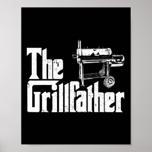 Rookvlees Roker En Grill Chef Grillfather Gegrilde Poster