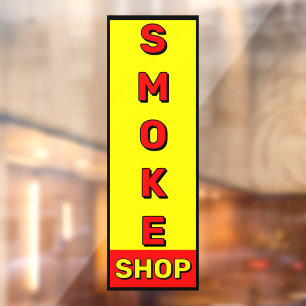 Rookwinkel Reclame Rood Geel Zwart Raamsticker