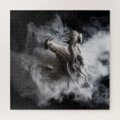 Rookwitte Draak Legpuzzel (Horizontaal)