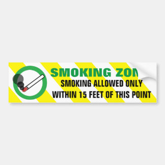 Rookzone toegestaan binnen waarschuwingsbord van 1 bumpersticker