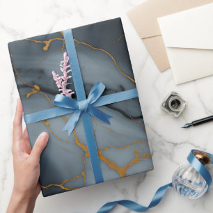 Rookzwarte marmer met gouden aders cadeaupapier