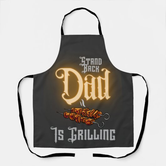 Roolling Funny Quote stand back Papa grilling Schort (Voorkant)