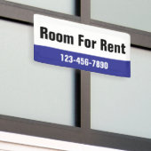 Room For Rent Blue Black and White Template Spandoek (Buitenkant Gebouw)