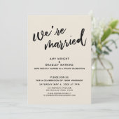 Room We're Married Bruiloftsreceptie Kaart (Staand voorkant)