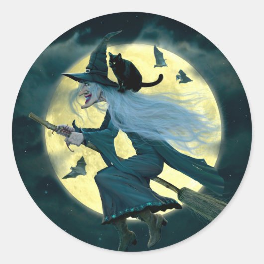 room witch ronde sticker (Voorkant)