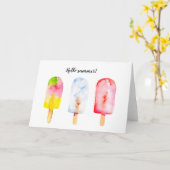 Roomijs dat watercolour schildert. De zomer van Kaart (Gele Bloem)