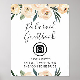 Roomkleurige Bloem Afbeeldingen Bruidsfeest Bord E Poster