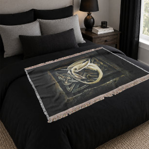 Roomkleurige Keltische kunst draak fantasie Deken