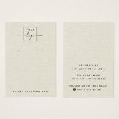 Roomkleurige linnen, logo-oorkaartje visitekaartje (Voorkant /achterkant)