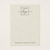 Roomkleurige linnen, logo-oorkaartje visitekaartje (Voorkant)