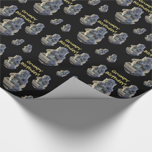 Roompy Birthday, Horned, Clawed, Grumpy Grotesque Cadeaupapier (Hoek)
