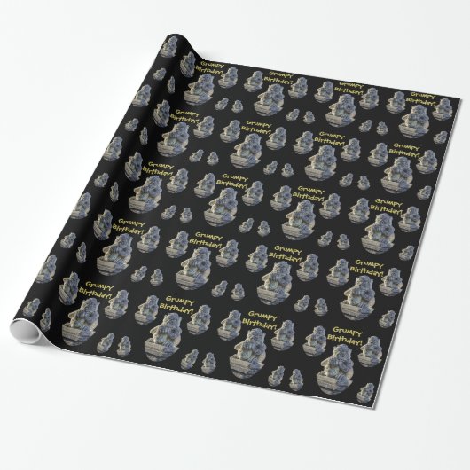 Roompy Birthday, Horned, Clawed, Grumpy Grotesque Cadeaupapier (Uitgerold)