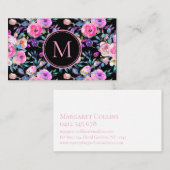 Roomroze kleur van Floral Visitekaartje (Voorkant / Achterkant)