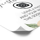 Roomse bloemen bewerkbare afbeelding bruidsdouche poster (Hoek)