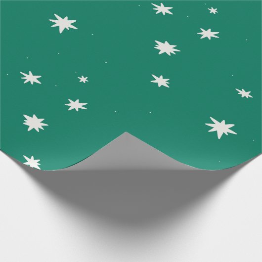 roomsterren op groen cadeaupapier (Hoek)