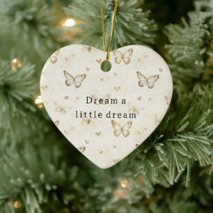 Roomvlinder Hartendroom Kerstmis Keramisch Ornament