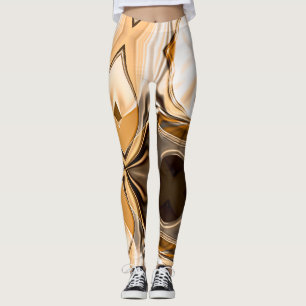 Roomvormig oranje tot bruin getwiste reflecterende leggings