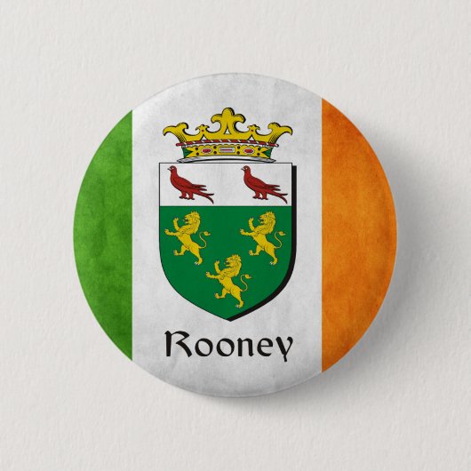 Rooney Irish Flag Ronde Button 5,7 Cm (Voorkant)