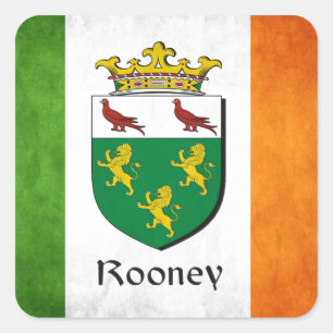Rooney Irish Flag Vierkante Sticker