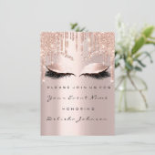 Roos - 16e glitter - druppels - Bridal Makeup Kaart (Staand voorkant)