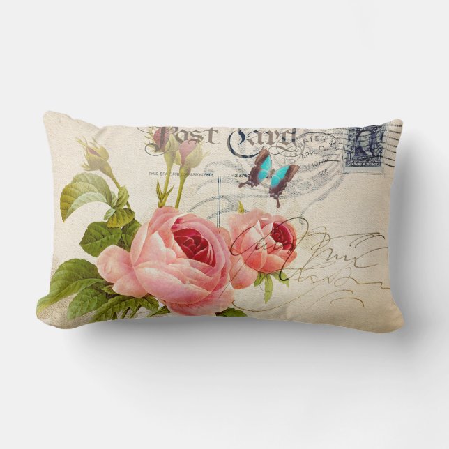 Roos (4) Lumbar 13 x 21 inch Kussen (Voorkant)