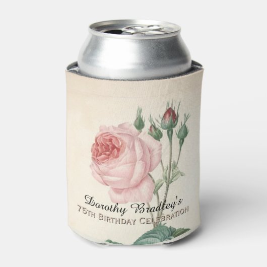 Roos 75e Verjaardagsviering Koelbox Blikjeskoeler (Blikje Voorkant)