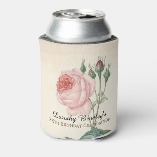 Roos 75e Verjaardagsviering Koelbox Blikjeskoeler (Blikje Achterkant)