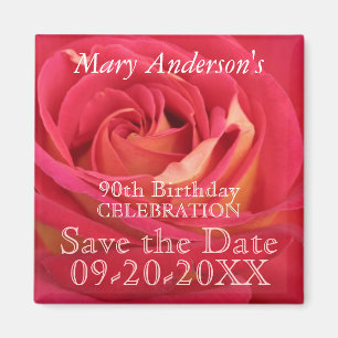 Roos 90th Birthday Celebrate Save the date magnet Magneet