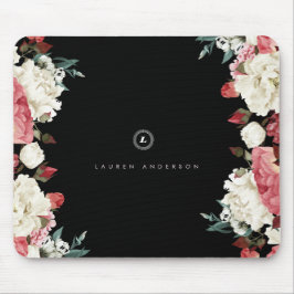 Roos Aangepaste monogram Mousepad Muismat