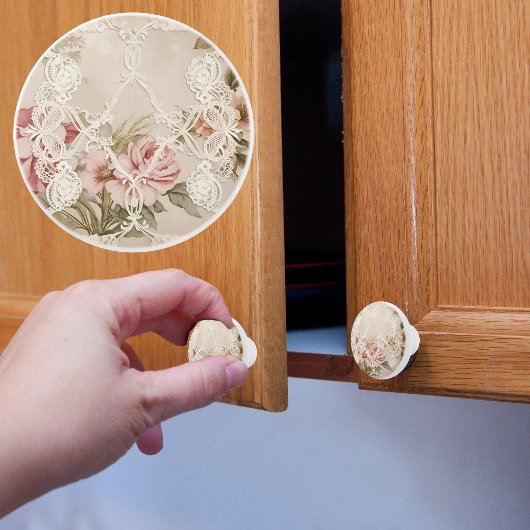  Roos achter kant Keramische Knop