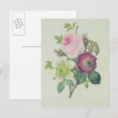 Roos, anemon en Clematide Briefkaart (Voorkant / Achterkant)