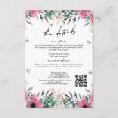 Roos Anjer Minimalistische Script Wedding Details Informatiekaartje (Voorkant)