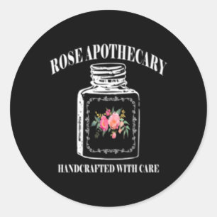 Roos-apotheker handgemaakt met zorg ronde sticker