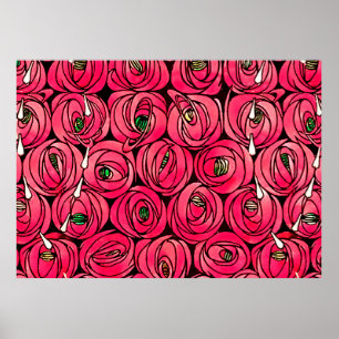 Roos Art Nouveau Rennie Macintosh Graphic Poster