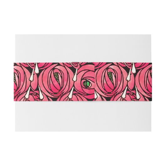 Roos Art Nouveau Rennie Macintosh Graphic Uitnodigingen Wikkel (Achterkant Voorbeeld)