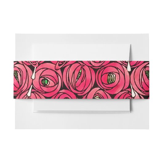 Roos Art Nouveau Rennie Macintosh Graphic Uitnodigingen Wikkel (Voorkant Voorbeeld)