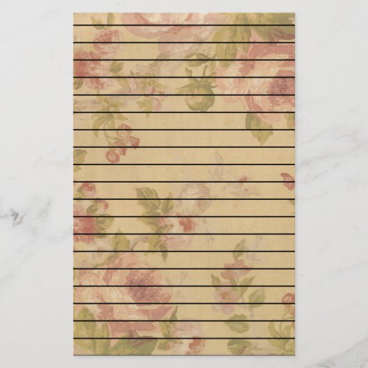 Roos Art Print Lined Briefpapier (Voorkant)