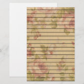 Roos Art Print Lined Briefpapier (Voorkant / Achterkant)