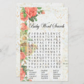  roos Baby shower Word Search Game (Voorkant / Achterkant)