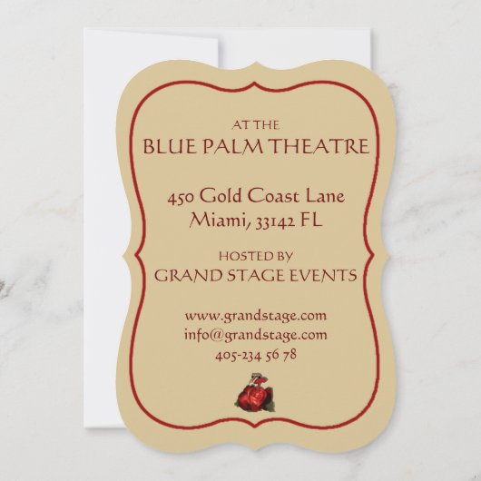 Roos Ballerina - Uitnodiging Kaart (Achterkant)