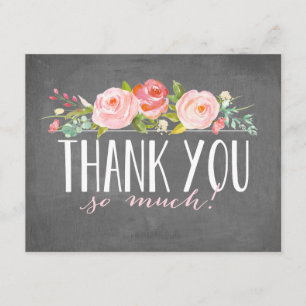 Roos banner Baby shower Hartelijk dank Bedankkaart