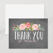 Roos banner | Baby shower Hartelijk dank Bedankkaart (Voorkant / Achterkant)