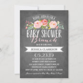 Roos Banner Brunch | Uitnodiging tot Baby shower (Voorkant)