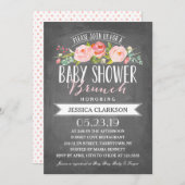 Roos Banner Brunch | Uitnodiging tot Baby shower (Voorkant / Achterkant)