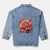 roos bedrukte spijkerjas denim jacket (Achterkant)
