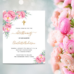 Roos begrotingsuitnodiging voor Christenen roze fl Flyer