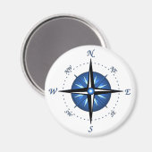 Roos Blauwe kompas Magneet (Voorkant / Achterkant)