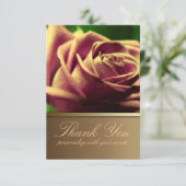 Roos Bloem Bedankbrief Vintage Kaart (Staand voorkant)